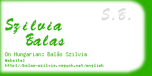 szilvia balas business card